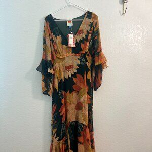Gorgeous Autumn-colors Farm Rio NWT MP Medium Petite Dress